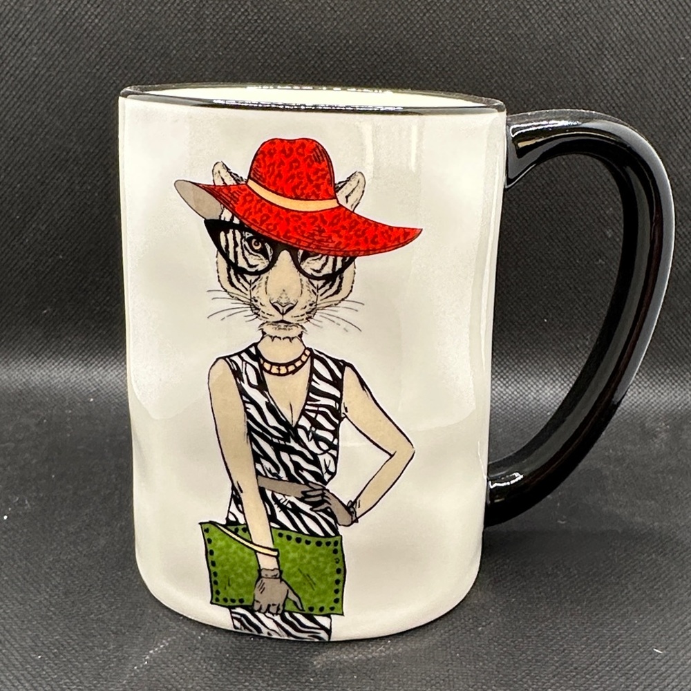 Signature Housewares Hipster Tiger Fashionista Large 17oz Mug